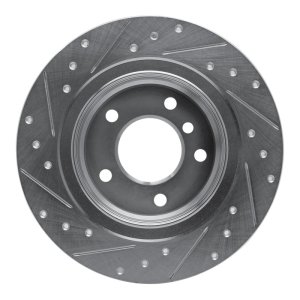 BMW 120i Brake Rotor (1) - Rear Right - R1 Concepts - Drilled & Slotted - Silver - `05-`12